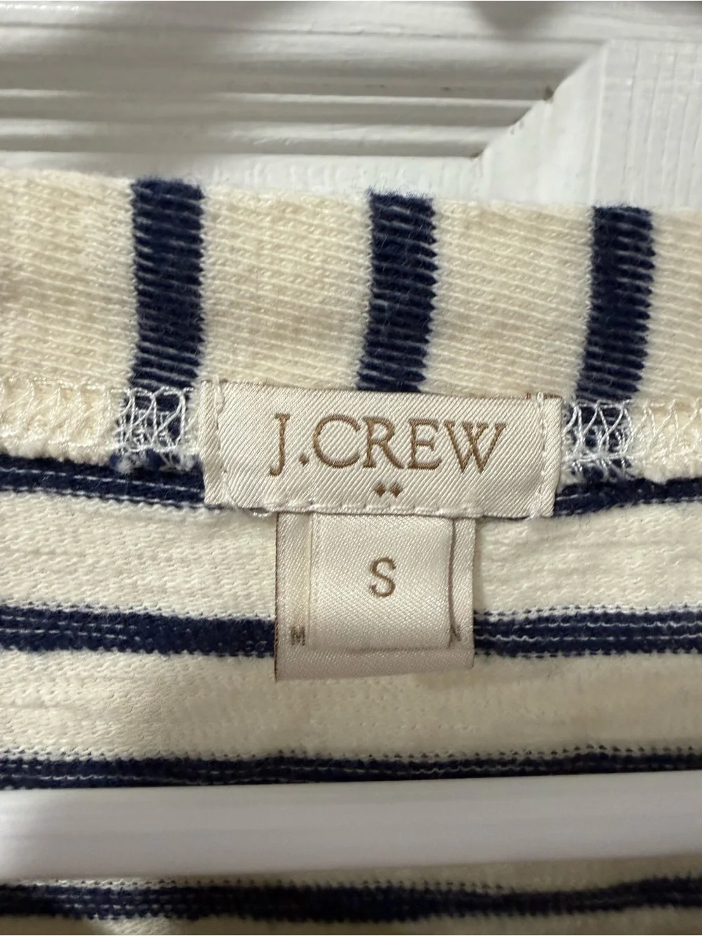 J.Crew women’s  Cream & Navy Striped Long-Sleeve Shirt